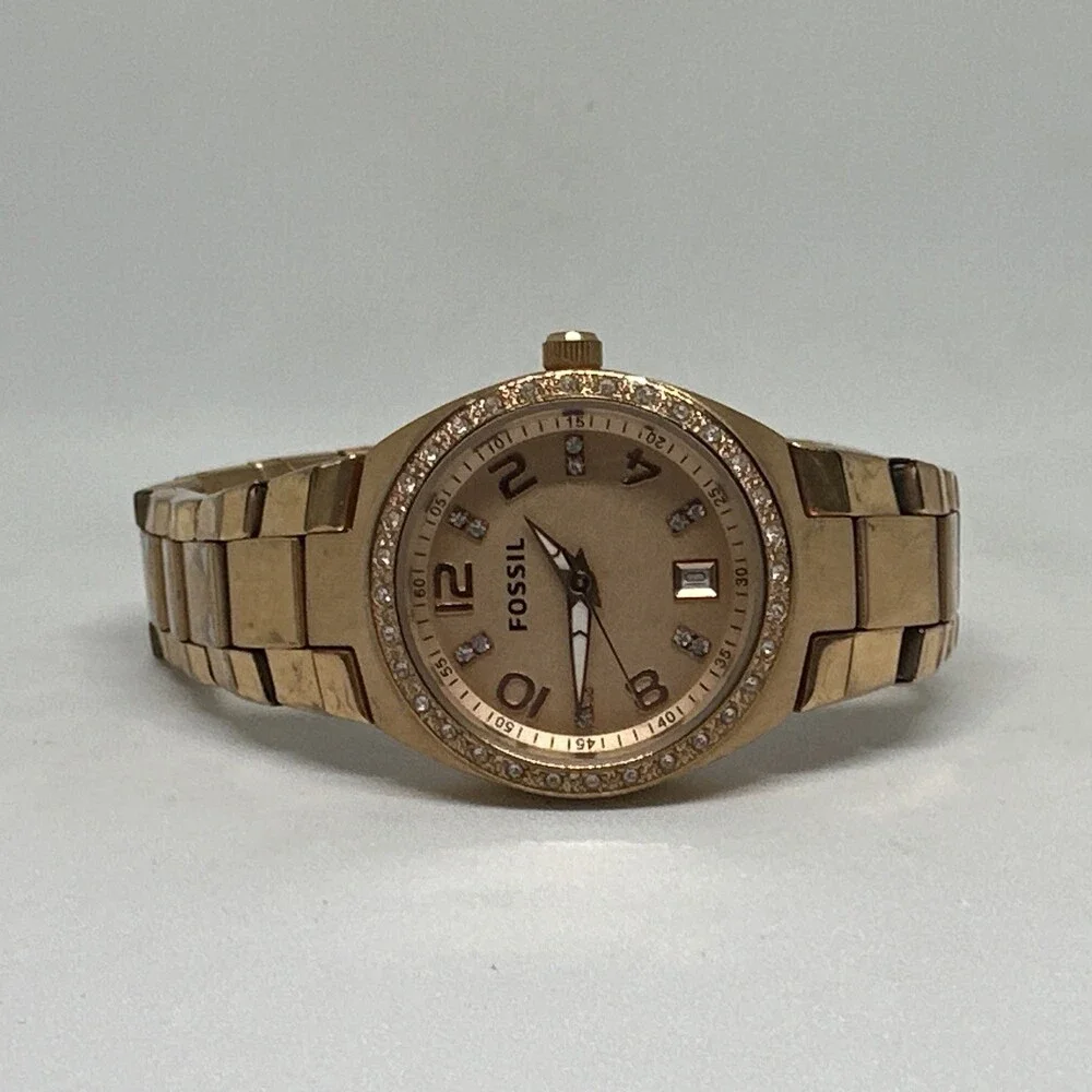 Fossil Colleague AM4508 Women's Gold Stainless Steel Analog Dial Watch HME749